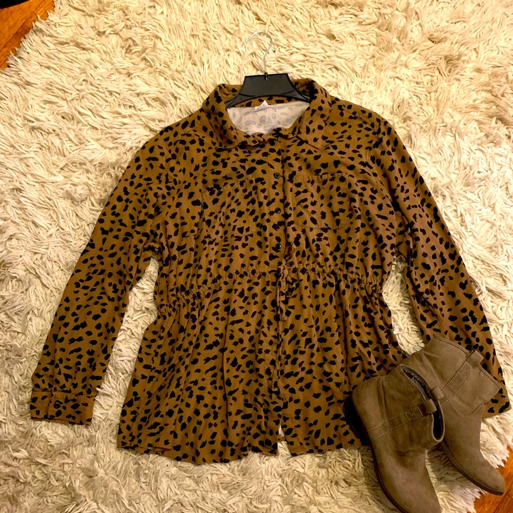 Maternity Leopard Button down Babydoll style